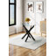 Round Glass Top Metal Base Dining Table-1000607784