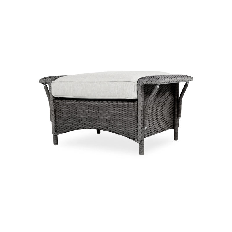 Nantucket Outdoor Ottoman, Charcoal, Woodgrain Ash
