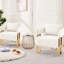 Ensemble de 2 chaises d'appoint modernes en velours blanc avec pattes dorées, idéales pour de multiples espaces. Finitions et designs raffinés. Montage facile. Siège confortable.