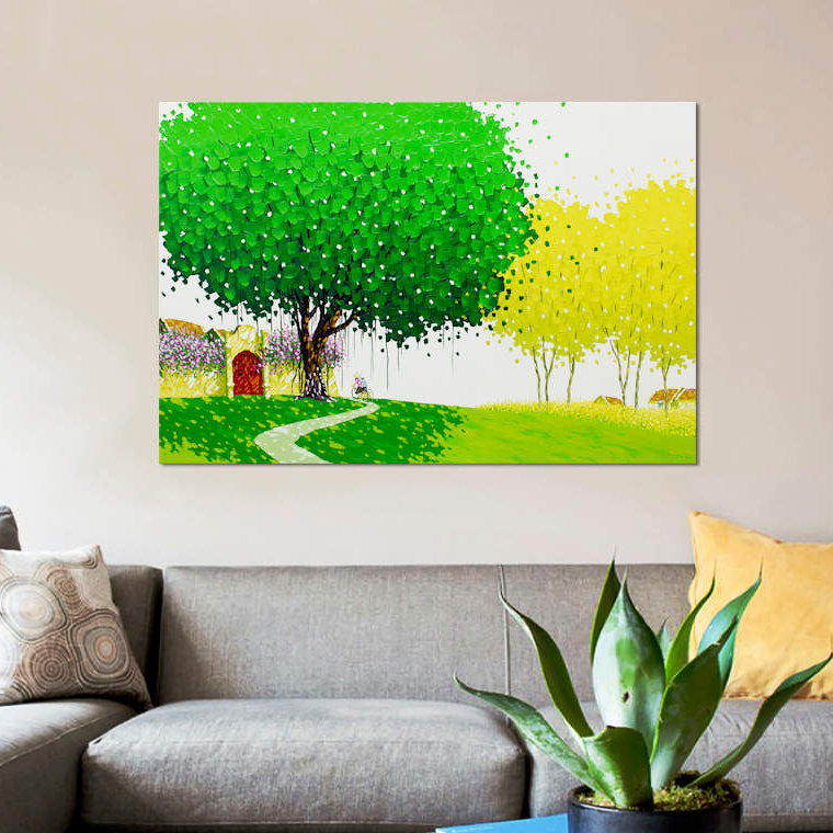 « the country road », impression sur toile tendue, H 12 po x l 18 po x P 1,5 po, Toile tendue, Pas de tapis