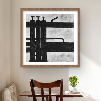 Trumpet Pistons | Black Framed Matted Print for Home Decor