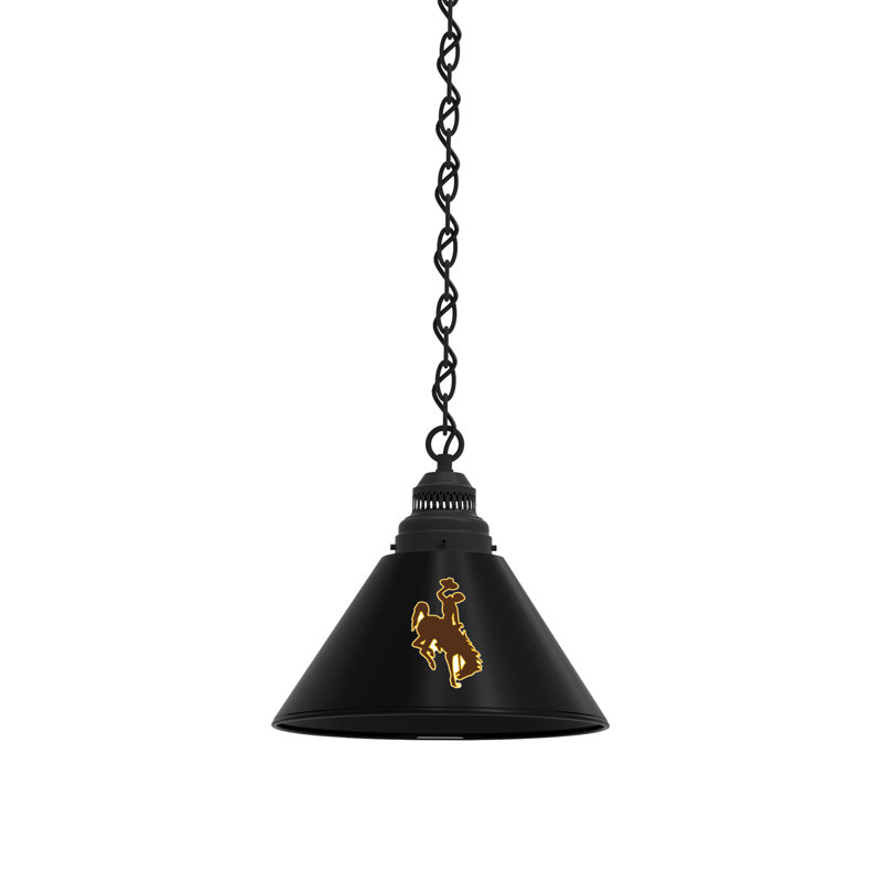 1 - Light Single Pendant, Black, Wyoming Cowboys