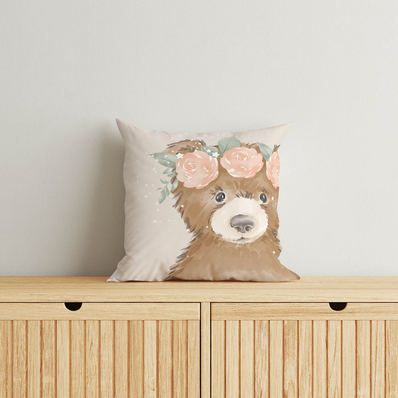 Coussin Bearly, H 20 po x l 20 po, Ivoire ivoire