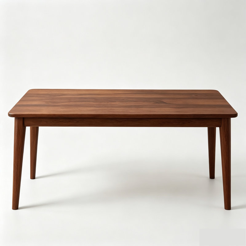 Bureau en bois massif, 160 x 50 cm, bureau moderne en bois d'hévéa du milieu du siècle