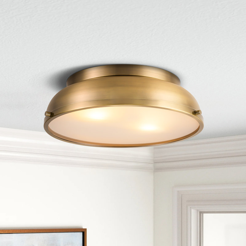 Providence Columbia Glass Flush Mount, Brass