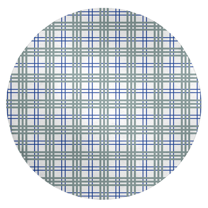Plaid Indoor Rug, Round 5'