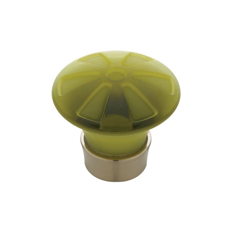 (5 Pack) 1-9/16 inch Water Colours Knob, Moss Green/Satin Nickel