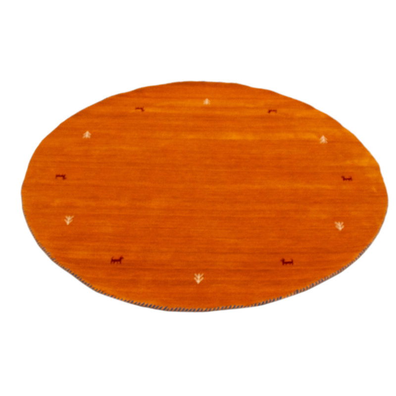 Kashkuli Gabbeh Orange Rug 4'10" x 4'10"