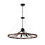 Lustre - luminaire suspendu de style ferme de style industriel de 32 po à 8 lumières avec matériau en métal et finition en bois, avec fonction de chaîne réglable