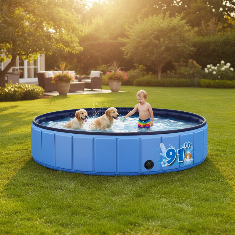 Baignoire pliante portative 91 po pour enfants et chiens, L 7,58 po x H 16 po