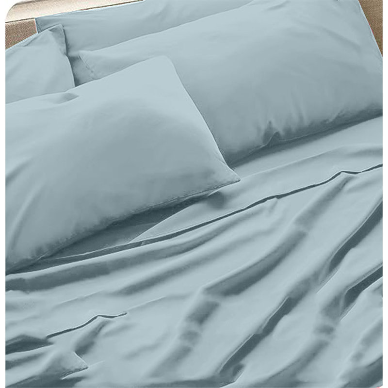 Ensemble de 6 valises pour chambre d'amis, Ensemble de draps pour lit très grand californien, Bleu clair
