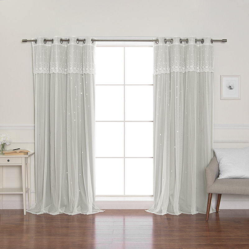 Mazzone Room Darkening Curtain, Dove