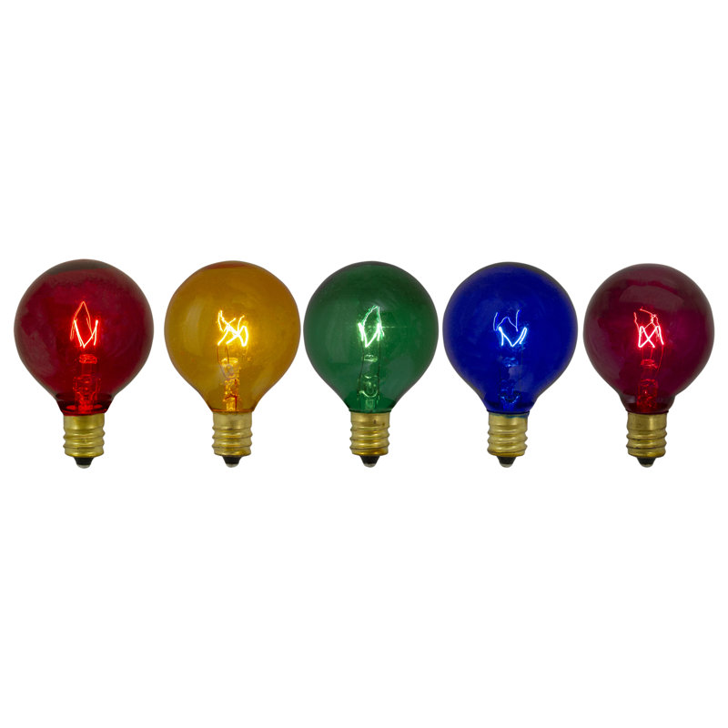 Ampoules de rechange transparentes multicolores pour globe de Noël G40 2 po