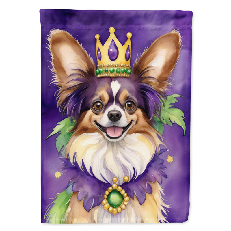 Double Sided 28'' H x 40'' W Polyester Mardi Gras House Flag