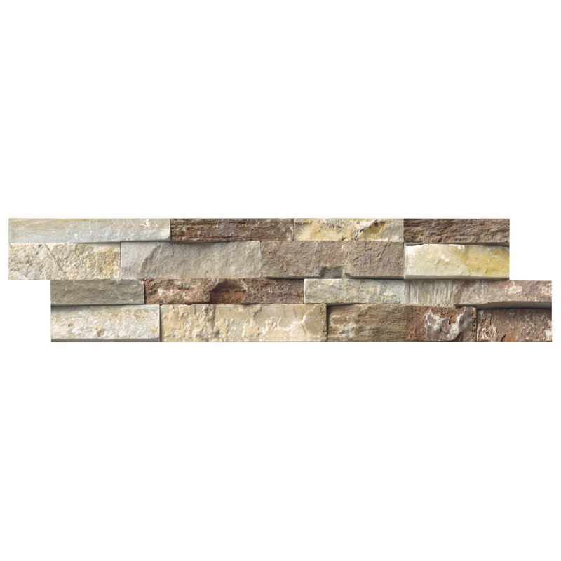 Stonecrest 6 in. x 24 in. Split Face Natural Stone Ledger Panel Wall Tile, Sydney Glow