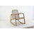 Cole And Grey Plastic Rattan Handmade Woven Rectangular Living Room Light Brown Accent Chair With Teak Frame