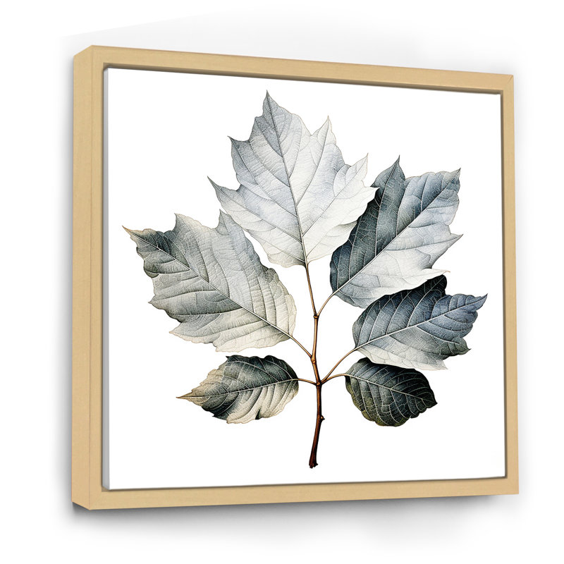 Laisser la silhouette en argent III, Cadre naturel flottant, H 24 po x l 24 po x P 1 po
