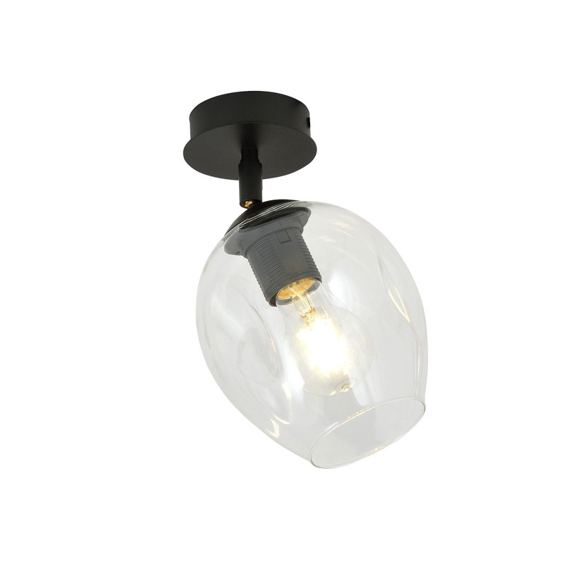Gonsalves Glass Semi Flush Mount, Transparent
