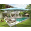 Parasol imperméable d'extérieur 6 x 9 pi avec manivelle et bouton poussoir inclinable sans rabat pour le jardin-1482973468