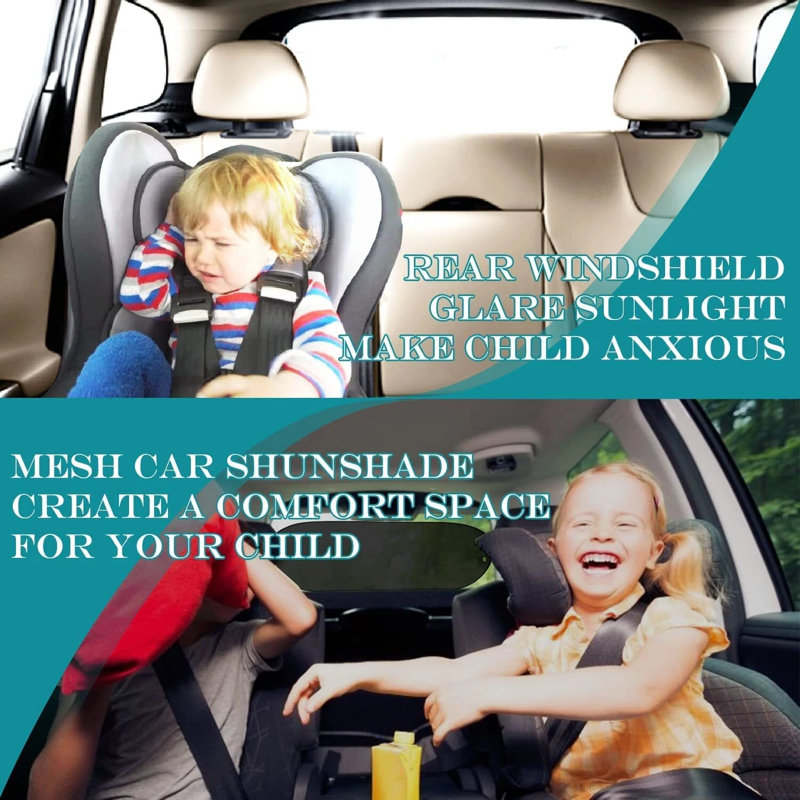 Magnetic Car Rear Window Sun Shade Shield, Mesh Screen Visor Cover