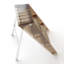 Cadre pliable brun multifonctionnel d'intérieur avec bord en plastique antidérapant, bureau en forme de Z pour espace de vie principal, style minimaliste, réglage manuel de la hauteur, fixation au sol, tablettes de rangement,-1466429282