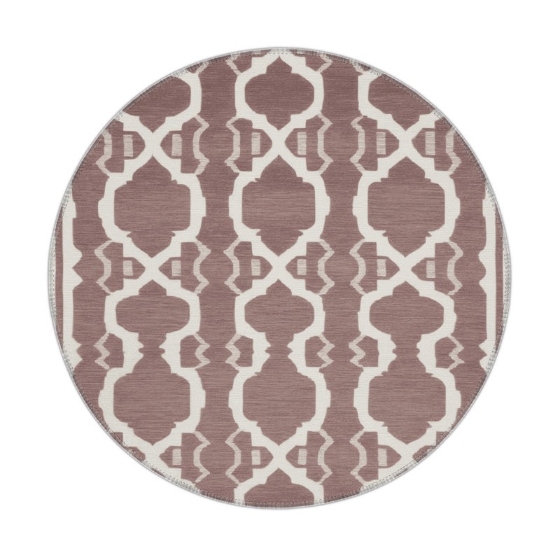 Tapis brun intérieur et extérieur Trellis, Rond 5 pi