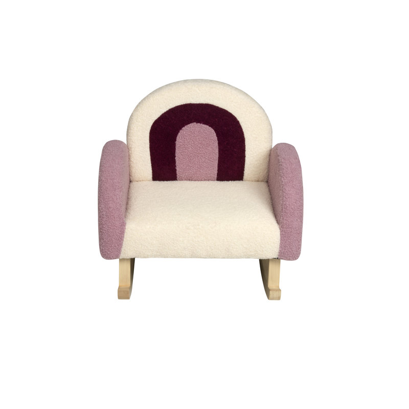 Chaise berçante Huyett, Mauve / Blanc