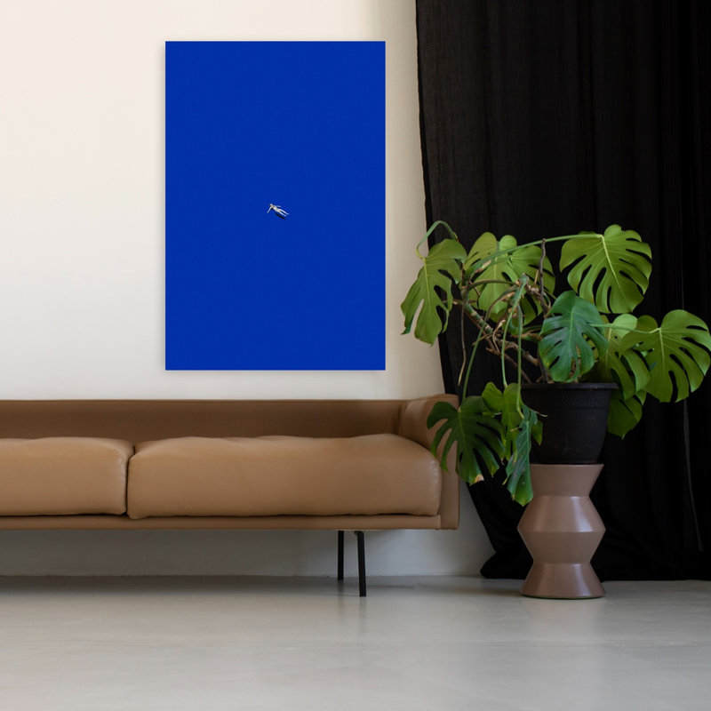 Art contemporain, paysage minimaliste abstrait, océan, H 48 po x l 32 po