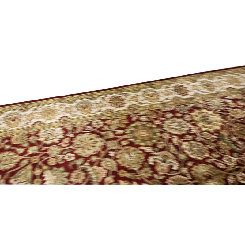High-Quality Hand-Knotted Wine And Beige Area Rug