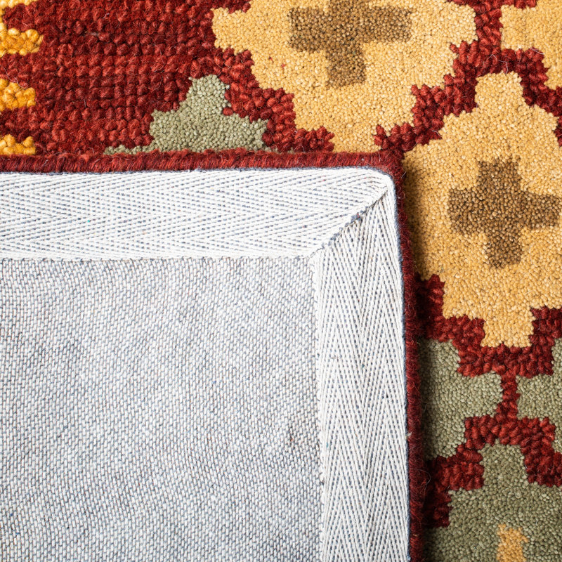 Rexford Hand Tufted Wool/Cotton/Latex Oriental Rug in Red/Gold, Rectangle 5' x 8'
