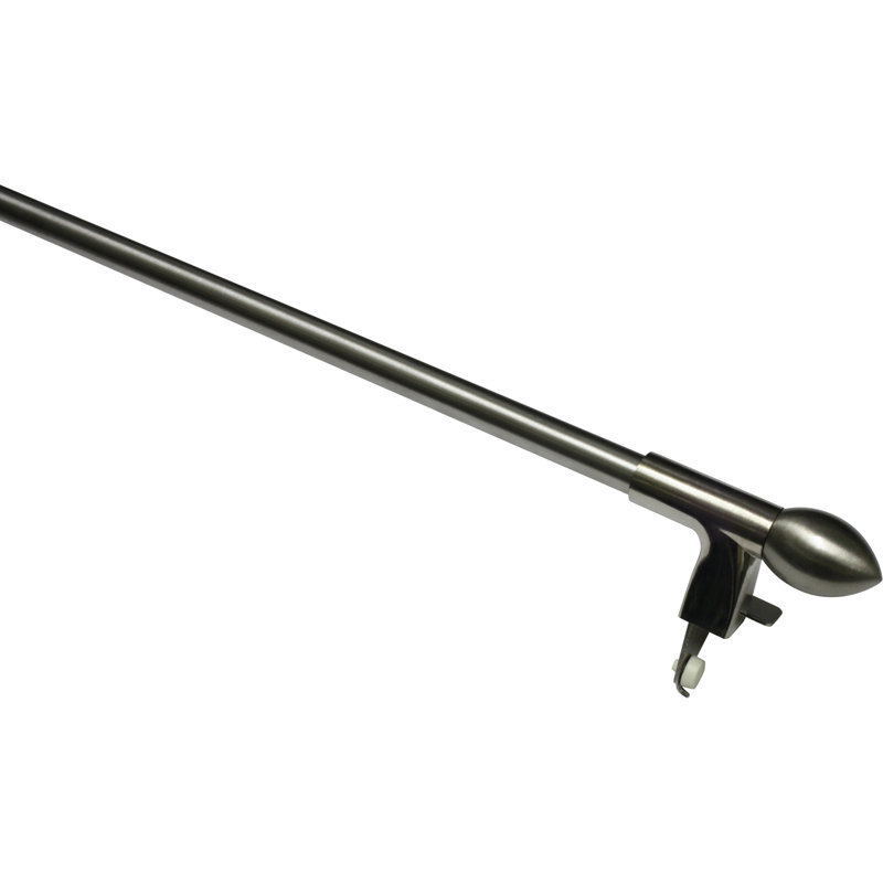 Ranney Adjustable Single Curtain Pole, 80-110cm H x 1cm W x 1cm D, Stainless steel
