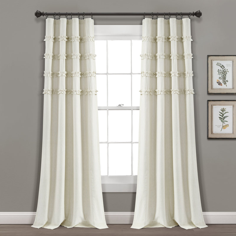 Paire de rideaux 100% coton, Neutre, L 40 po x L 84 po