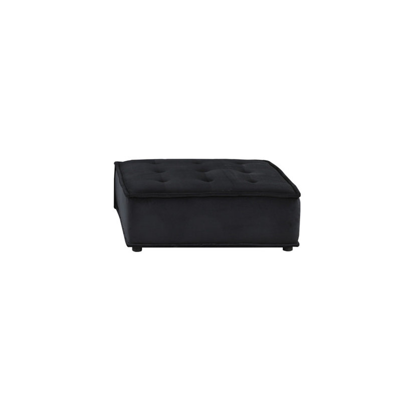 Canapé modulaire en velours noir 3 pièces Aveline, Velours noir