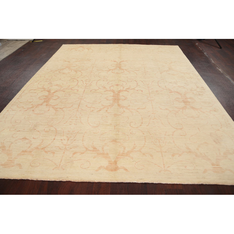 Tapis décoratif en laine de conception unique 8 pi x 10 pi 1 po noué à la main New Age Khotan