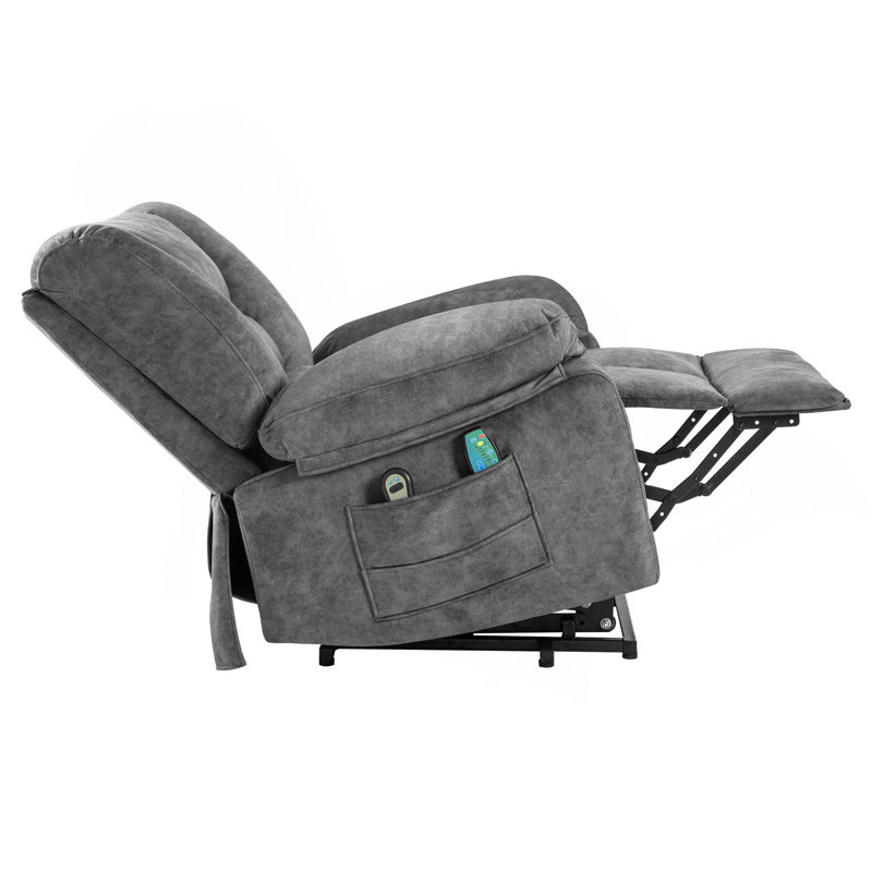 Fauteuil inclinable électrique Power Lift, Velours gris velours