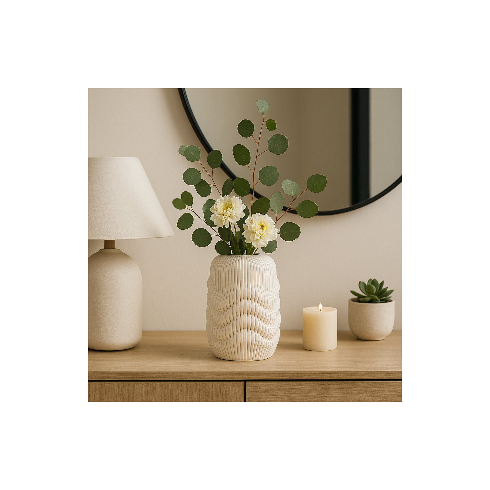 Alaina Handmade Table Vase, 12" H x 8" W x 8" D
