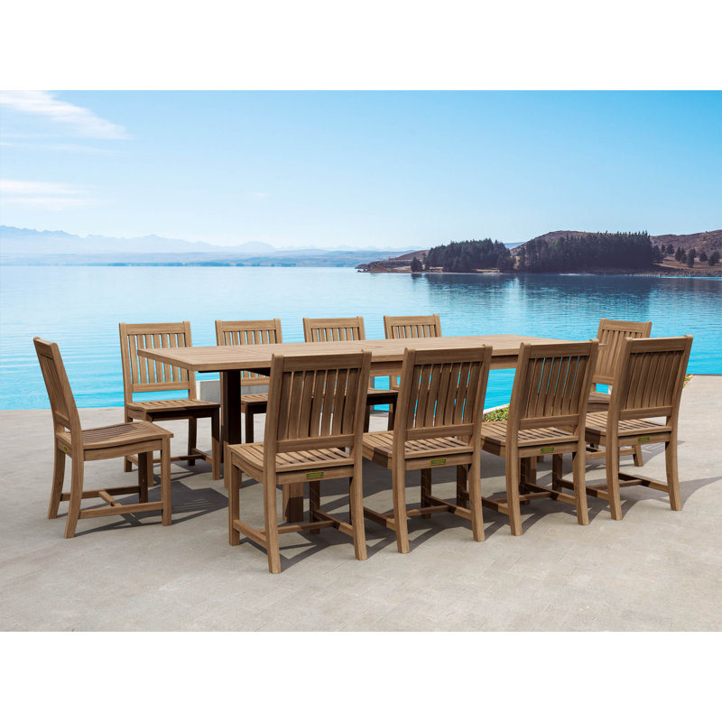 Bahama 4 - Person Patio Dining Set Extendable and Umbrella Hole Included Square Table