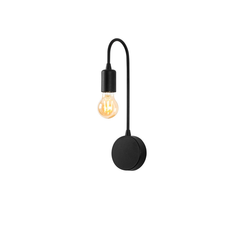 Lampe murale moderne noire 15,7 po x 5,5 po | Corps en métal durable, douille E27 (40 W maximum) | Homologué IP20, conception élégante de couleur unie pour une décoration glamour | Parfait pour le salon, la chambre à coucher ou le couloir