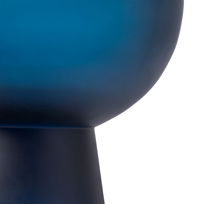 Sharri Handmade Glass Table Vase, 12" H x 8" W x 8" D, Prussian Blue