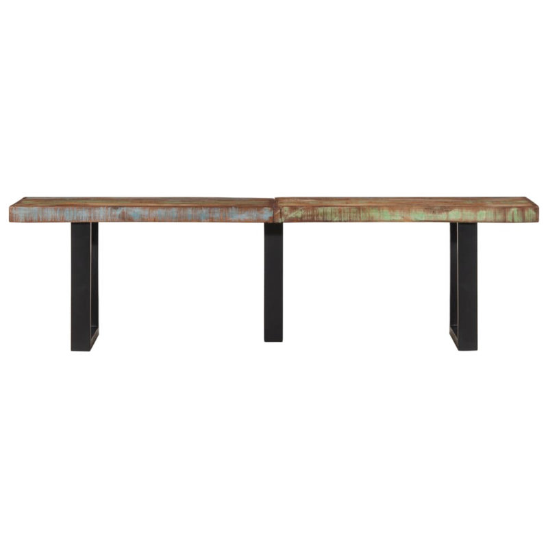 Banc vidaXL et bois massif récupéré, Multicolore / noir