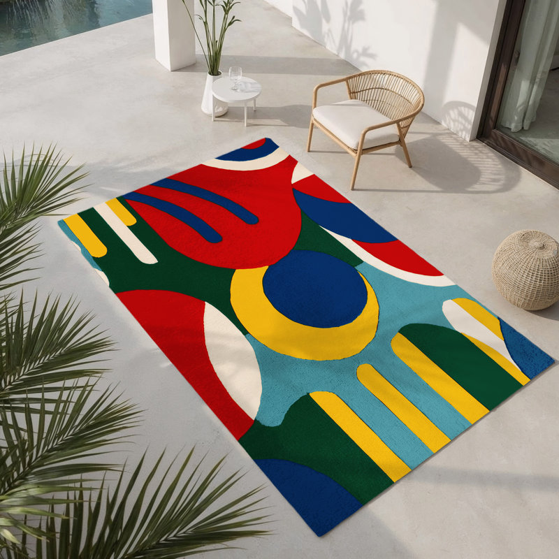 Poppy Stomp Indoor And Outdoor Area Rug, Rectangle 3' x 5'