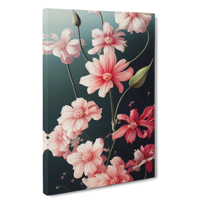 Traditional Flowers - Print, Wrapped Canvas, 50cm H x 35cm W x 3cm D, No Matte