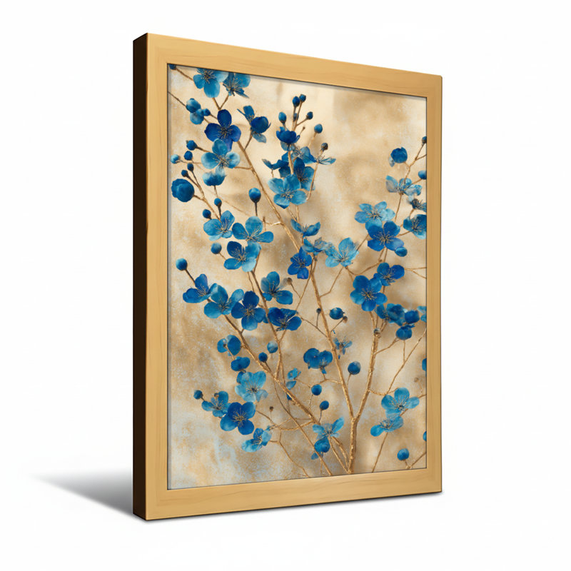 Plantes et fleurs sur fond, H 30 po x l 20 po, Toile tendue, Ne s’applique pas