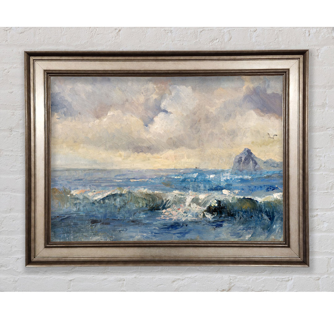 Dull Skies over the Crashing Waves - Einzelne Bilderrahmen Kunstdrucke