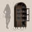 71" Arched Fluted Kitchen Pantry Cabinet With Sliding Tambour Doors, Adjustable Shelves & Solid Wood Legs, Tall Storage Cabinet for Kitchen, Dining Room & Living Room-250381254