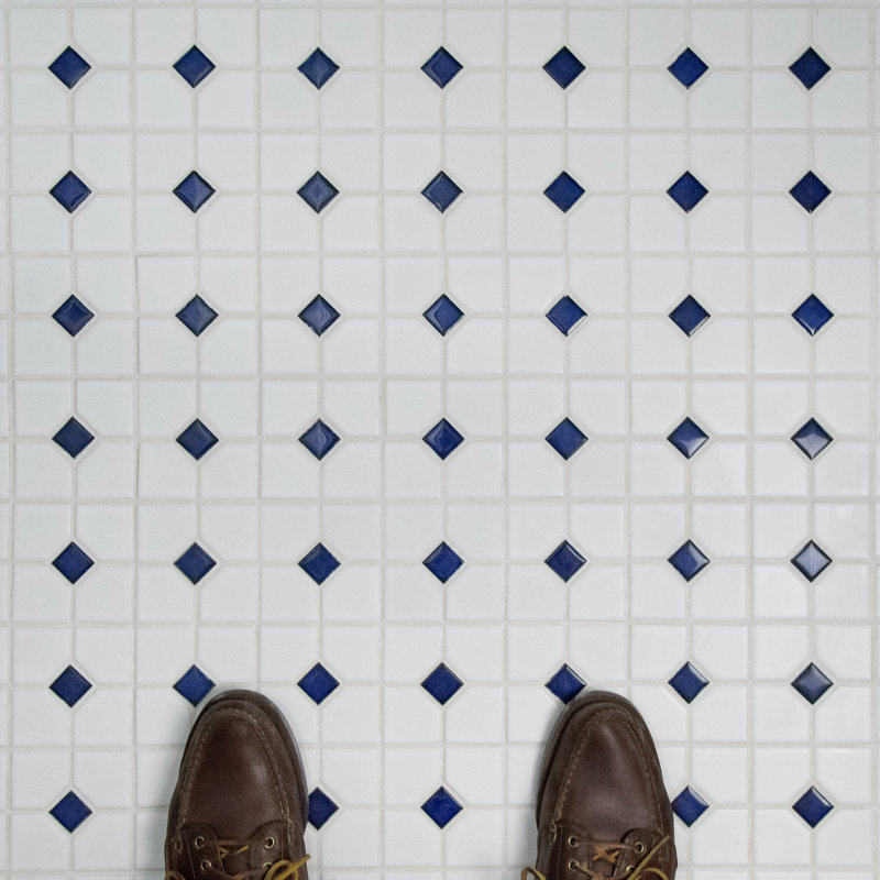 Oxford 11" x 11" Porcelain Honeycomb Mosaic Wall & Floor Tile, Blue/White