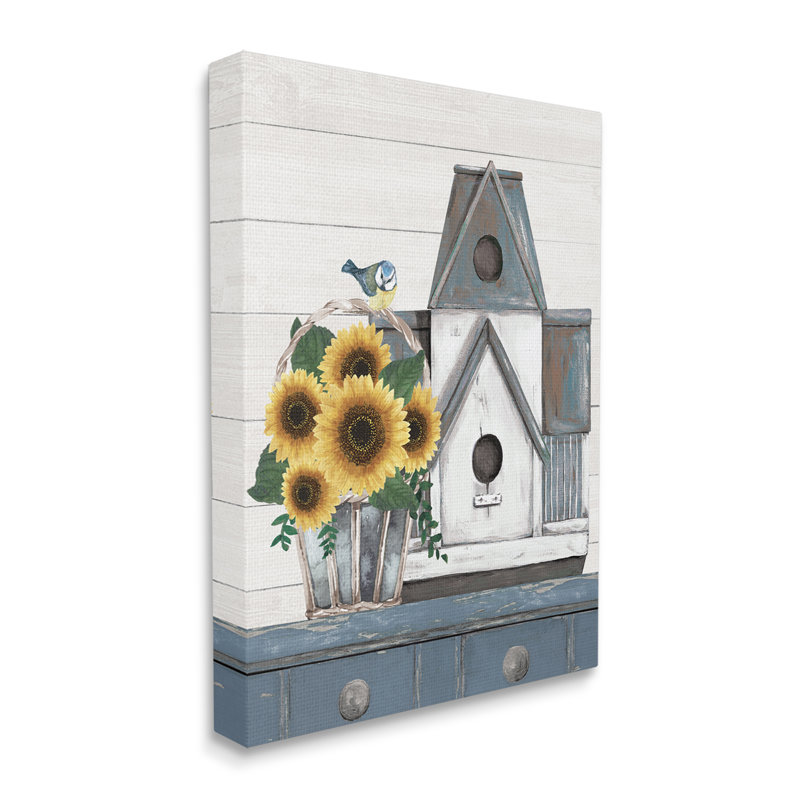 Nature morte au pavillon de campagne Country Counter Birdhouse - impression, H 48 po x l 36 po x P 1,5 po, Toile tendue