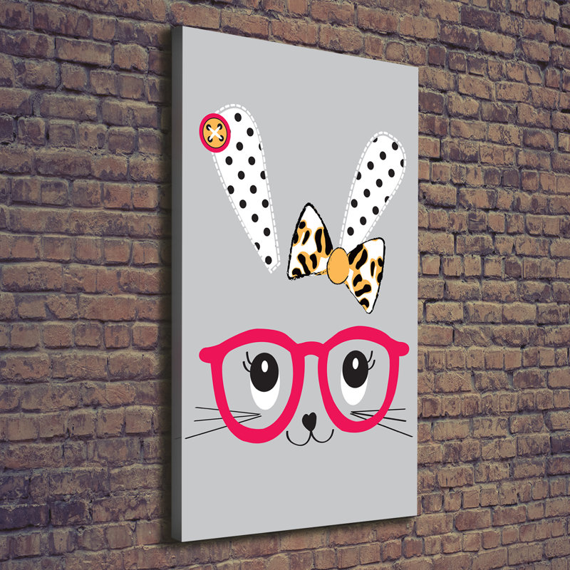 Rabbit With Glasses - Wrapped Canvas Print