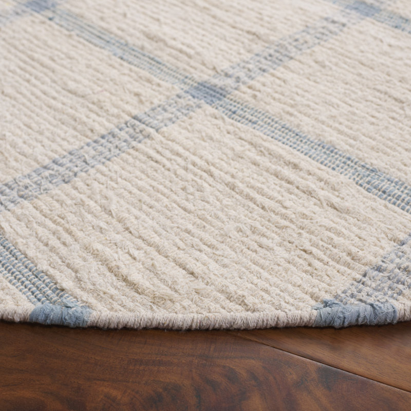 Tapis Montauk 322 ivoire / bleu, Rond 6 pi