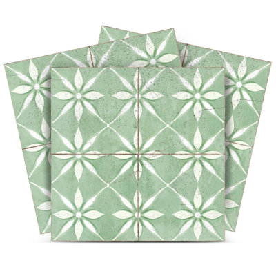 12" x 12" Floral Vinyl Peel and Stick Mosaic Tile (Set of 24)
